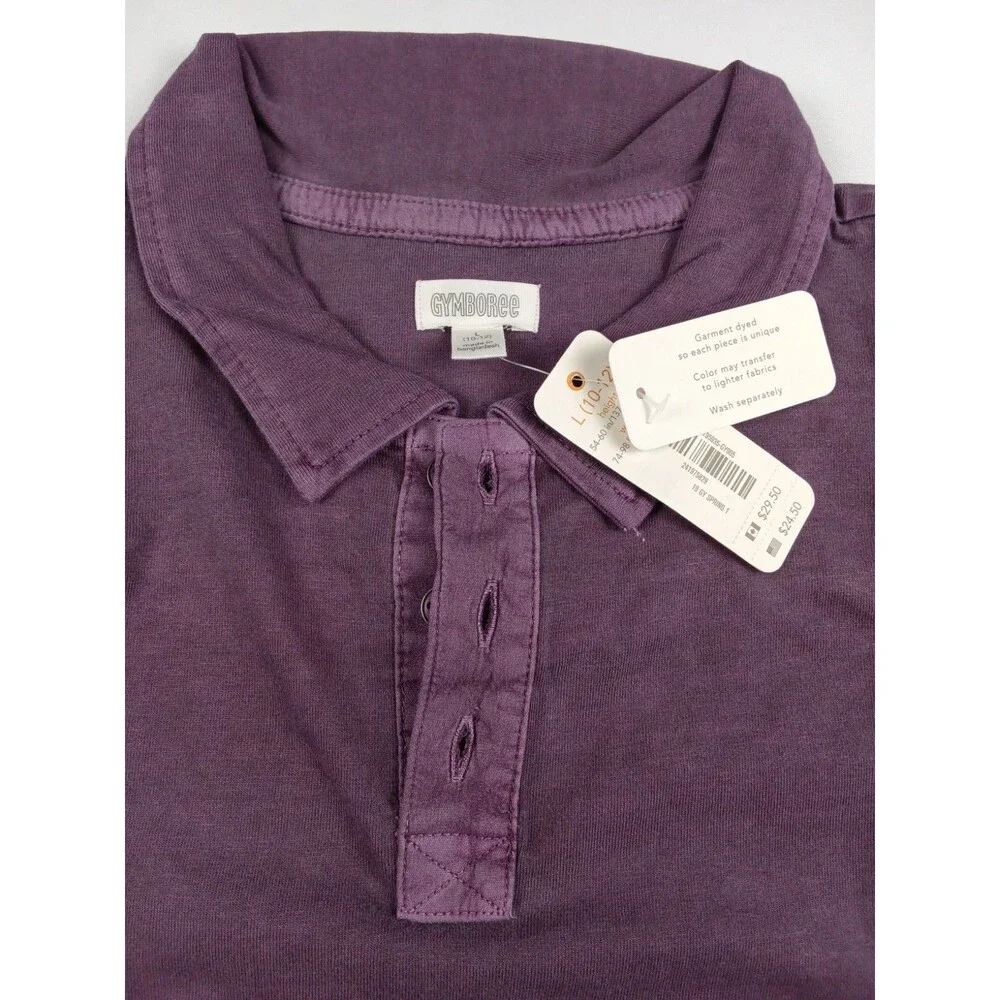 NWT Gymboree Boys Polo Shirt Size L 10-12 Purple Plum Short Sleeve Jumper